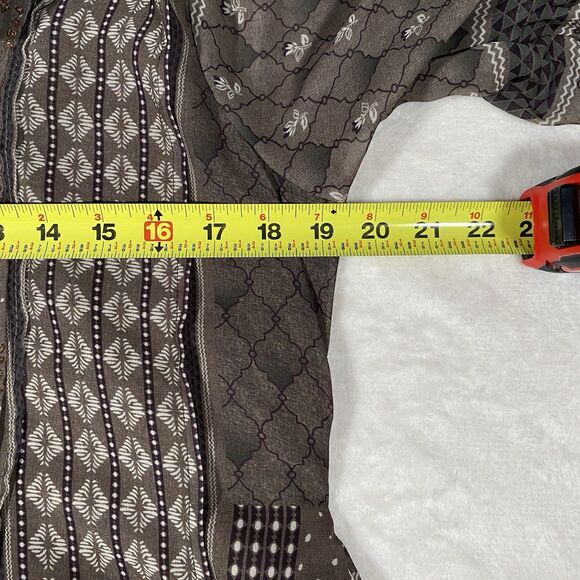 Soch Women's Sz Lg Boho Tunic Top CottageCore Olive Green Hippie Coquette Angel - Picture 7 of 7